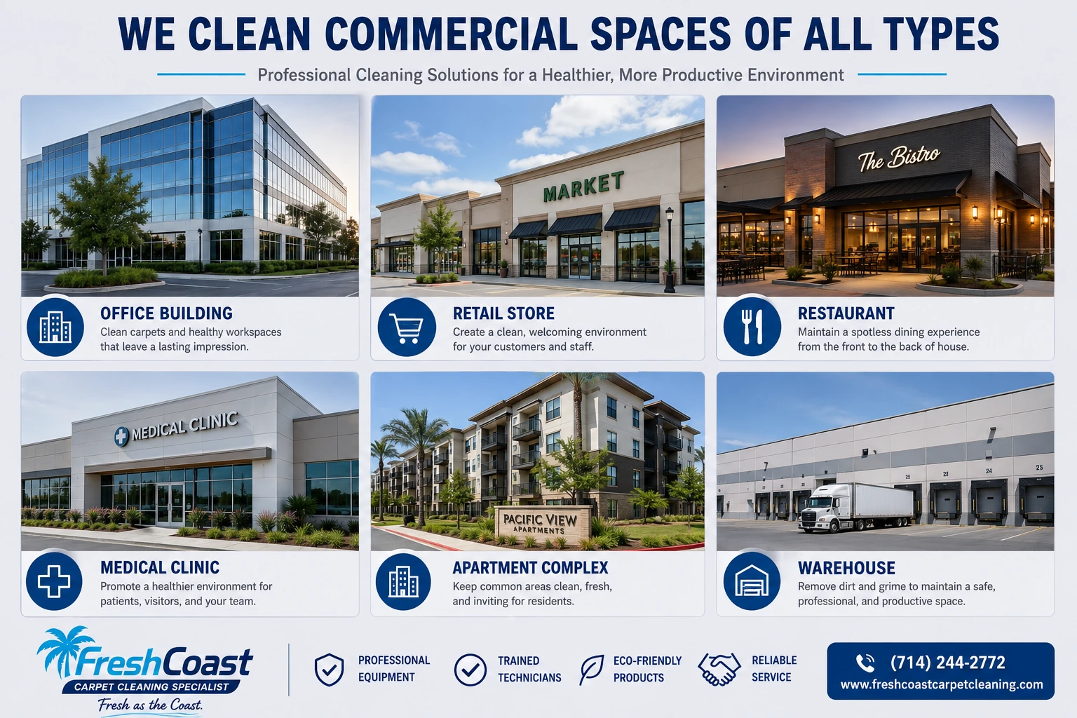 Modern commercial office building and corporate workspace in Orange County