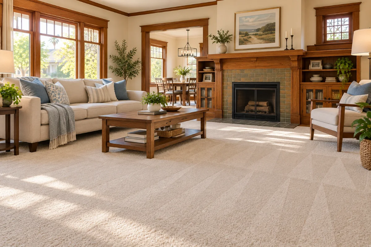 Fresh Coast technician cleaning carpet in a Orange home